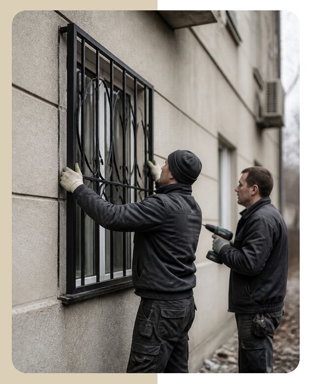 Установка наружных оконных решеток в Бирске под ключ